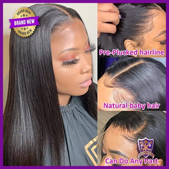 13x4 Straight Lace Front Wig Human Hair 200% Density 26 Inch Glueless main image 5
